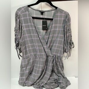 Torrid Checkered Wrap Blouse